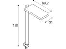 LED-Tischleuchte SLV WORKLIGHT 79W 7600lm 4000K DIM silber