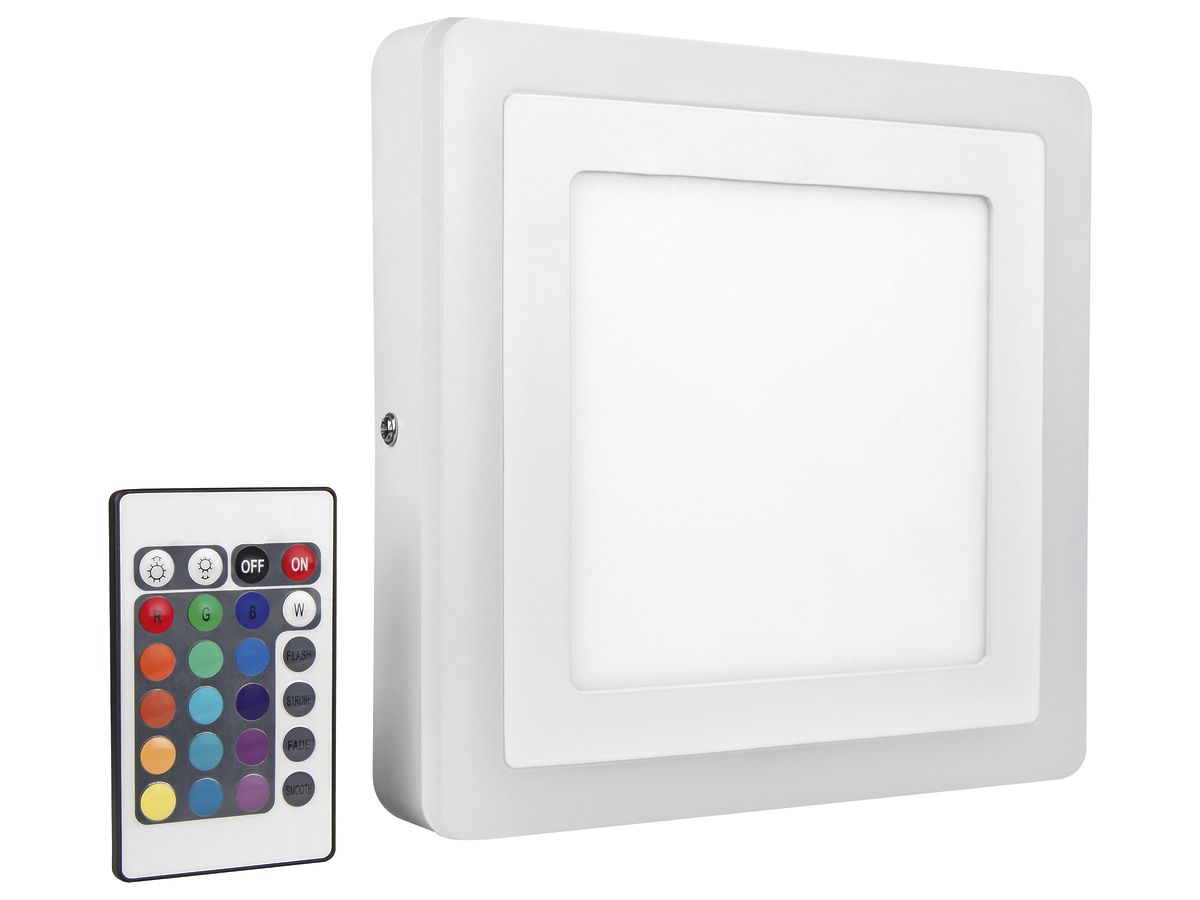 LED-Decken-/Wandleuchte LDV LED COLOR + WHITE SQ, 200mm 19W