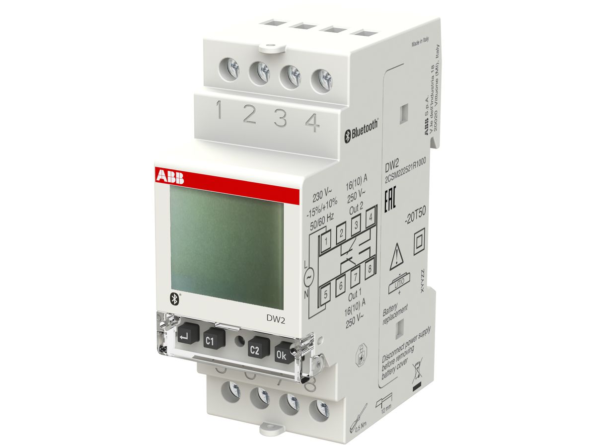 REG-Wochenschaltuhr digital ABB DW2 2 Kanäle