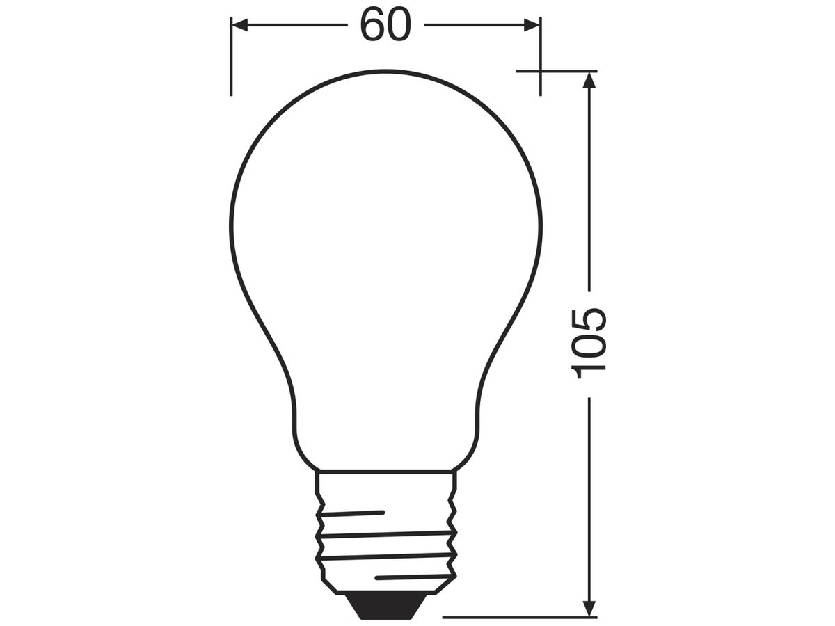 LED-Lampe LEDVANCE CLAS A E27 11W 1521lm 927 DIM Ø60×105 Typ A mattiert CRI90