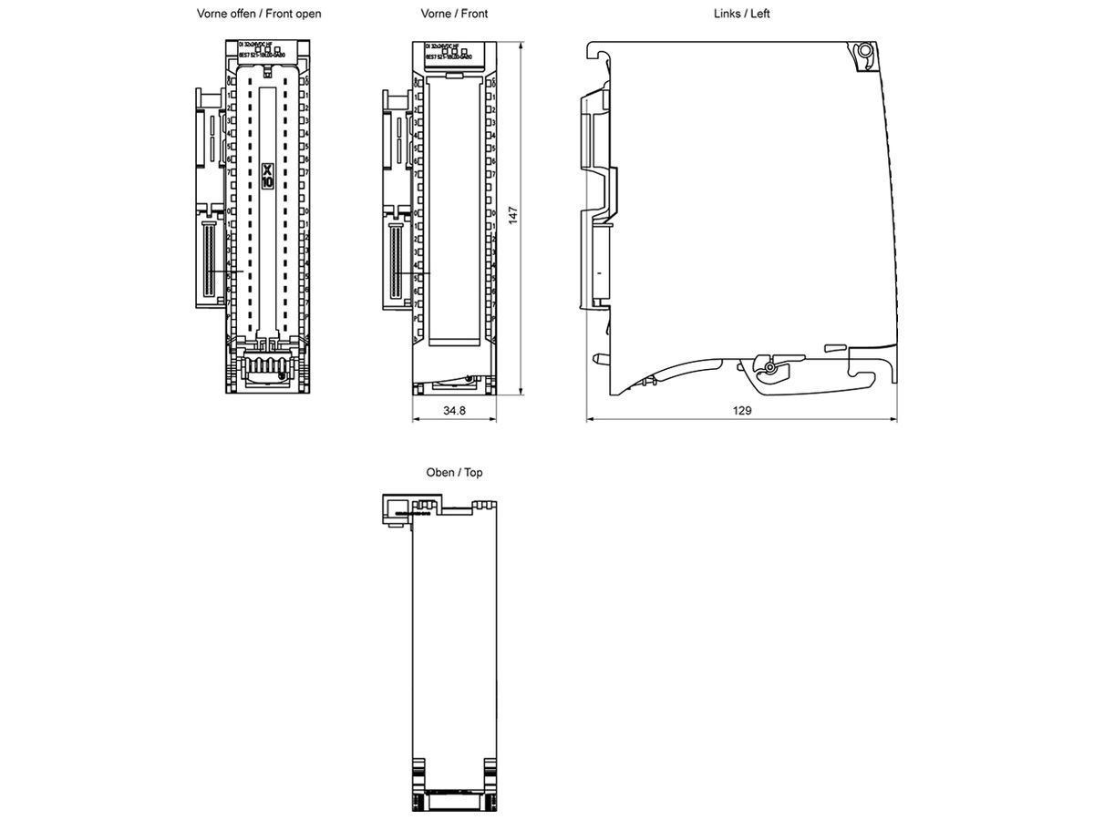 SPS-Eingabemodul Siemens SIMATIC S7-1500 DI 32×24VDC HF