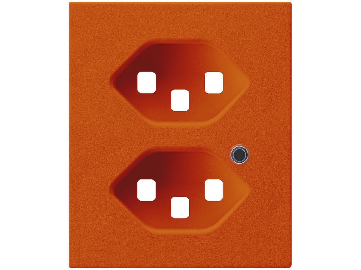 Frontplatte zu FLF-Steckdose Hager 2×Typ 23 beleuchtet Z orange