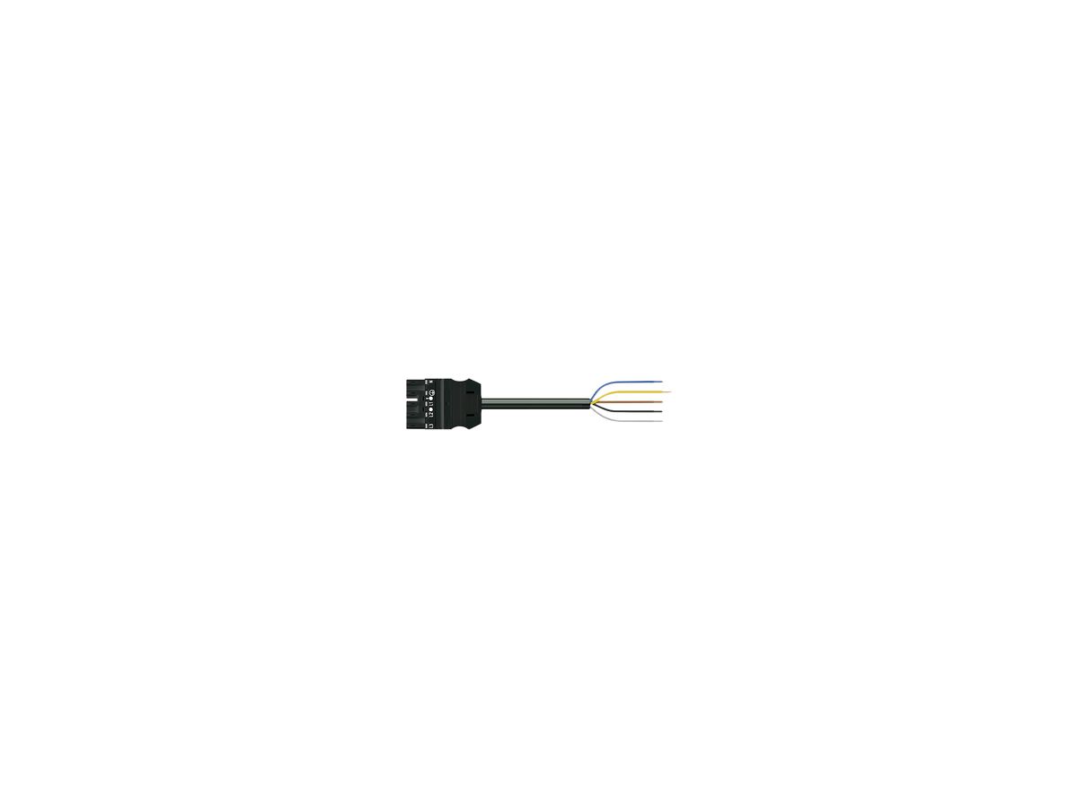 Anschlussleitung WINSTA MIDI 5×2.5mm² 20A 400V 1m Kod.A Stecker/frei schwarz