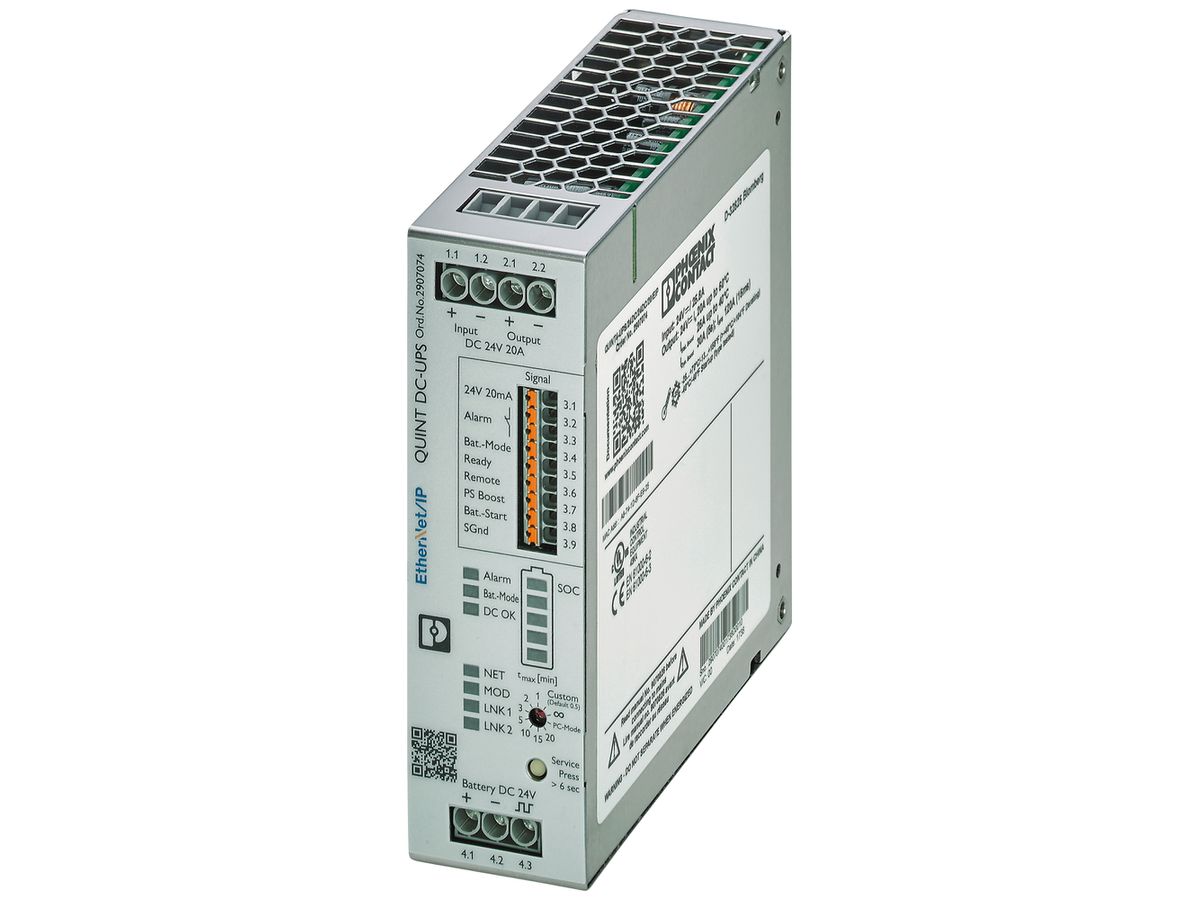 USV-Anlage PX QUINT4-UPS/24DC/24DC/20/EIP Modbus IN 24VDC OUT 24VDC/20A