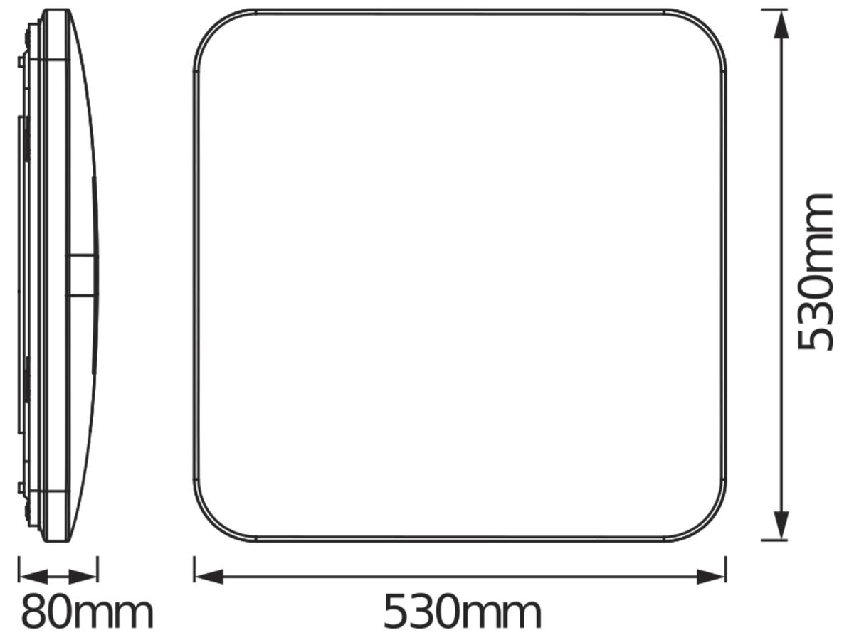 LED-Deckenleuchte LDV ORBIS SQUARE CLICK HF 60W 4450lm 3000K 530×530mm weiss