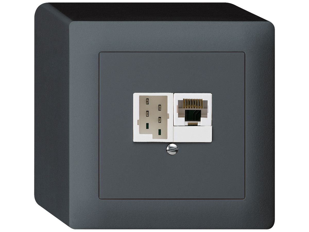 AP-Dose kallysto 1×RJ45u+1×TT83 anthrazit