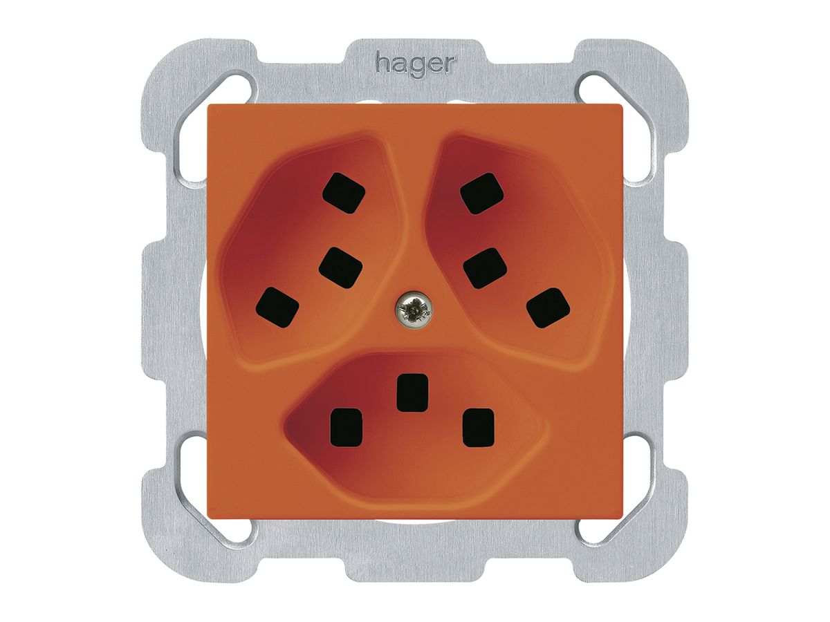 UP-Steckdose Hager kallysto 3×T23 B orange