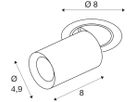 EB-LED-Spot SLV NUMINOS PROJECTOR XS 7W 700lm 930 20° Ø49×80mm sz/sz