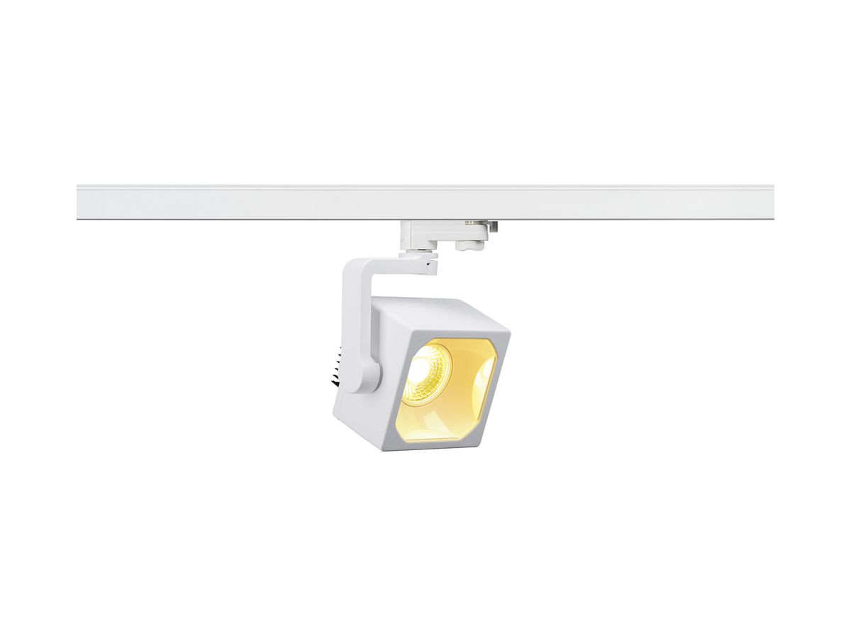 LED-Strahler EURO CUBE 28.5W 2100lm 3000K 60° mit 3-Phasen-Adapter IP20 weiss