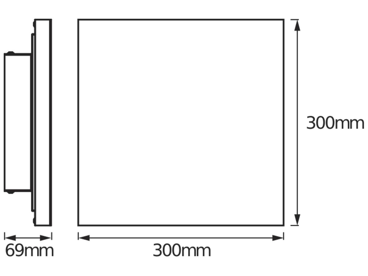 LED-Deckenleuchte LDV PLANON FRAMELESS 19W 1500lm 3000K 300×300mm weiss