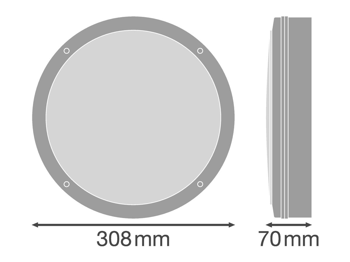 LED-Notleuchte SURFACE BULKHEAD 300 EM SENSOR 15W 1400lm 840 3h IP65 sz