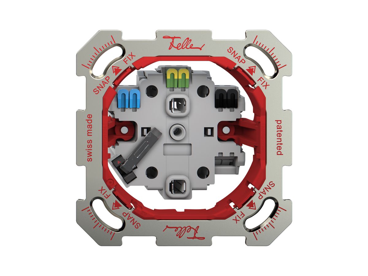 UP-Steckdose Feller SNAPFIX® 2×T13 mit LED rot