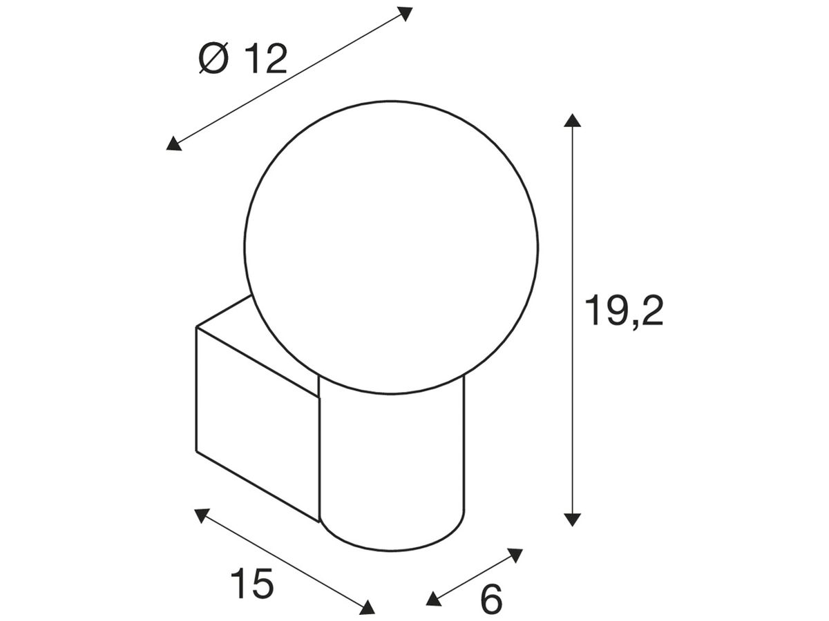 Wandleuchte SLV VARYT E14 1×0…6W IP44 Ø120×150×60mm Kupfer