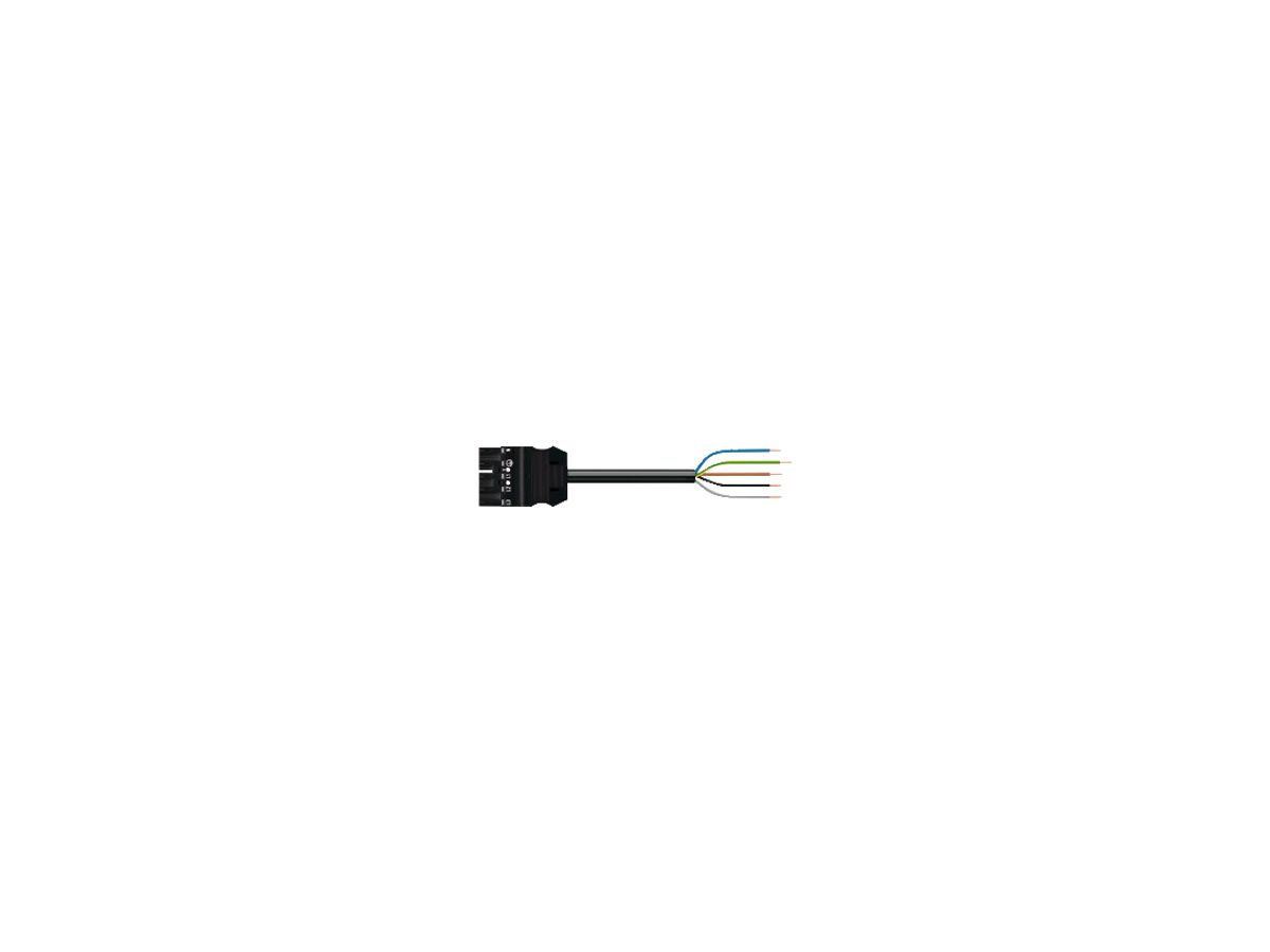 Anschlussleitung WAGO 5×1.5mm² Stecker-freies Ende 1m schwarz