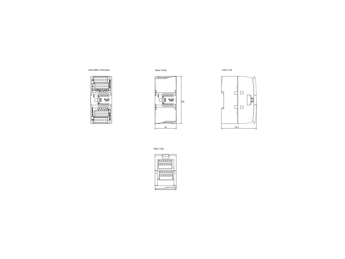 Digitalein-/ausgänge Siemens S7-1200 230V 8DE, 8DA 2A, SM1223