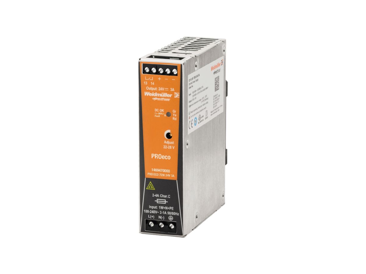 Schaltnetzgerät Weidmüller Connect Power PRO ECO 72W 12V 6A