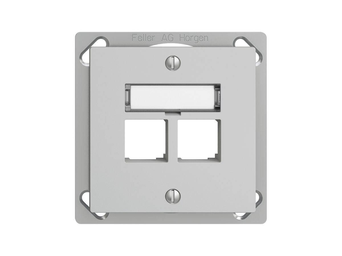 EB-Montageset S-One EDIZIOdue FM.TE für 2×RJ45 gerade, hellgrau