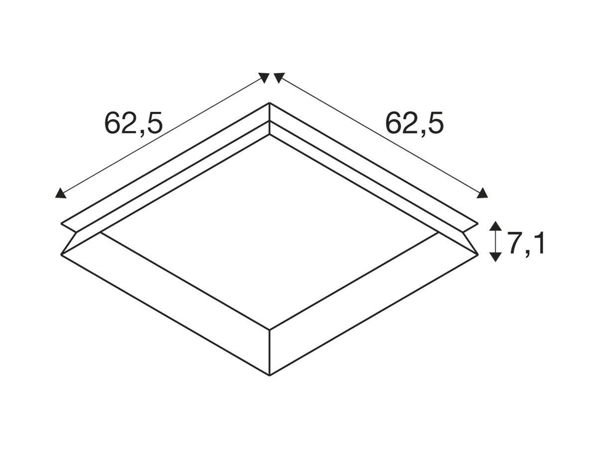 Einbaurahmen SLV PANEL 625 Stahl 625×625×71mm weiss