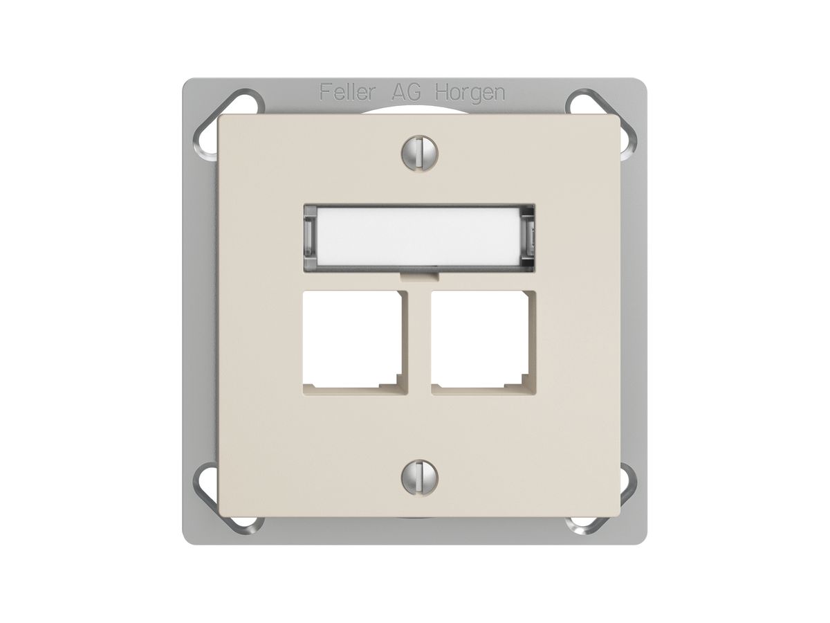 EB-Montageset S-One EDIZIOdue FM.TE für 2×RJ45 gerade, crema