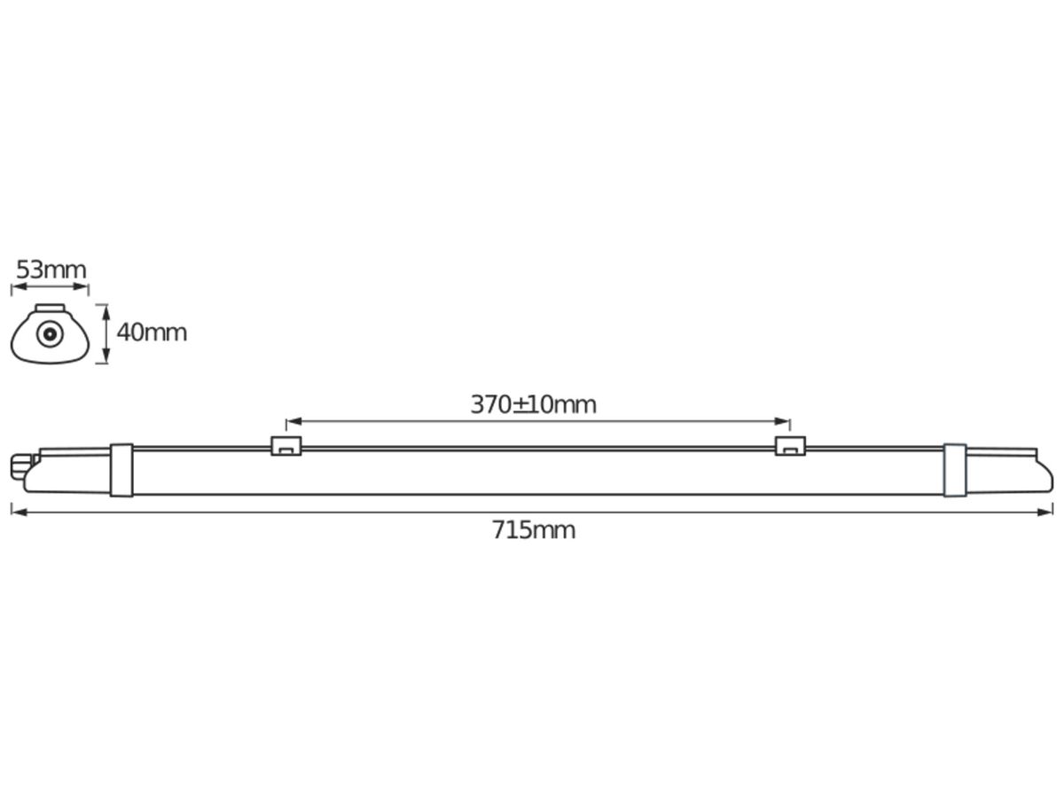 LED-Feuchtraumleuchte LDV SUBMARINE I SLIM 10W 900lm 4000K 700 grau