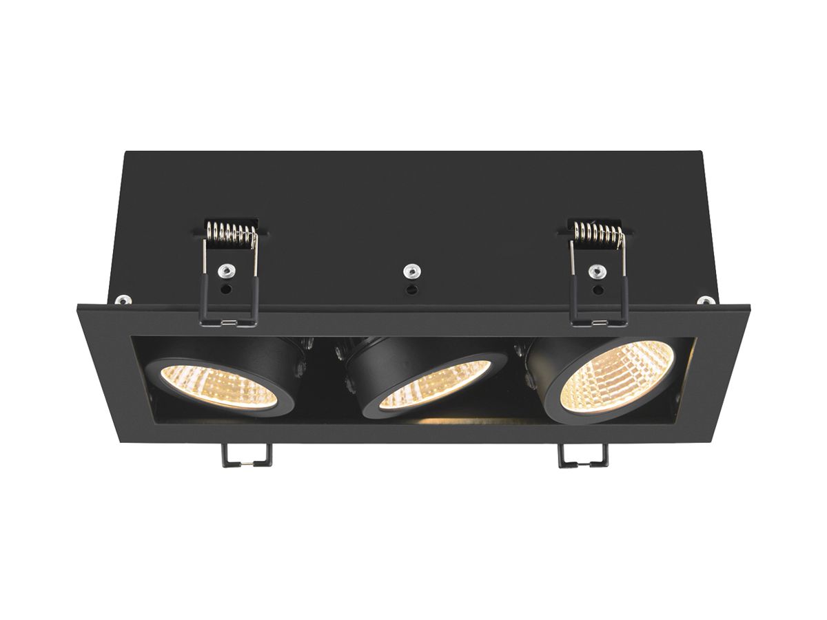 LED-Downlight SLV KADUX Triple 20W 2350lm 3000K 38° DIM 210×90mm schwarz
