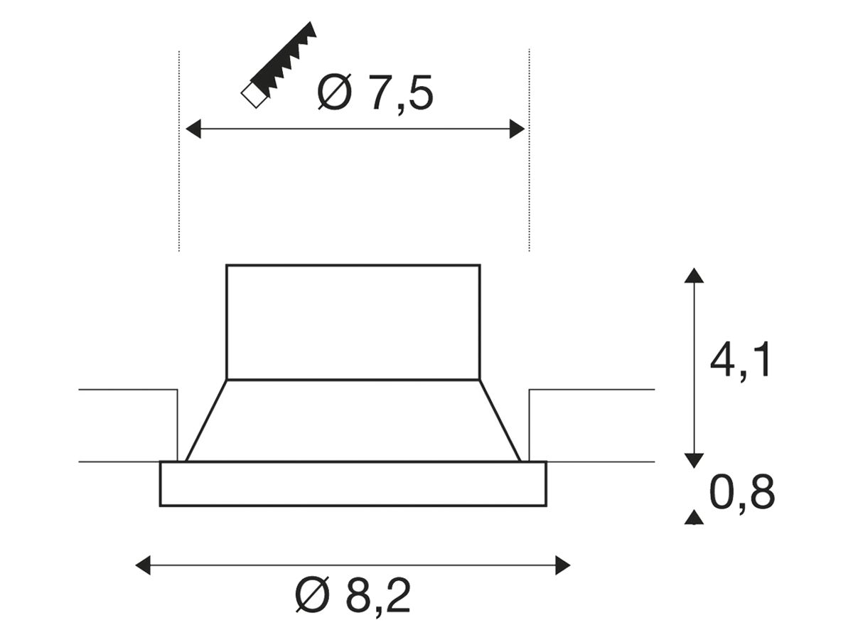 Einbaurahmen SLV NEW TRIA 75 Aluminium Ø82×49mm weiss