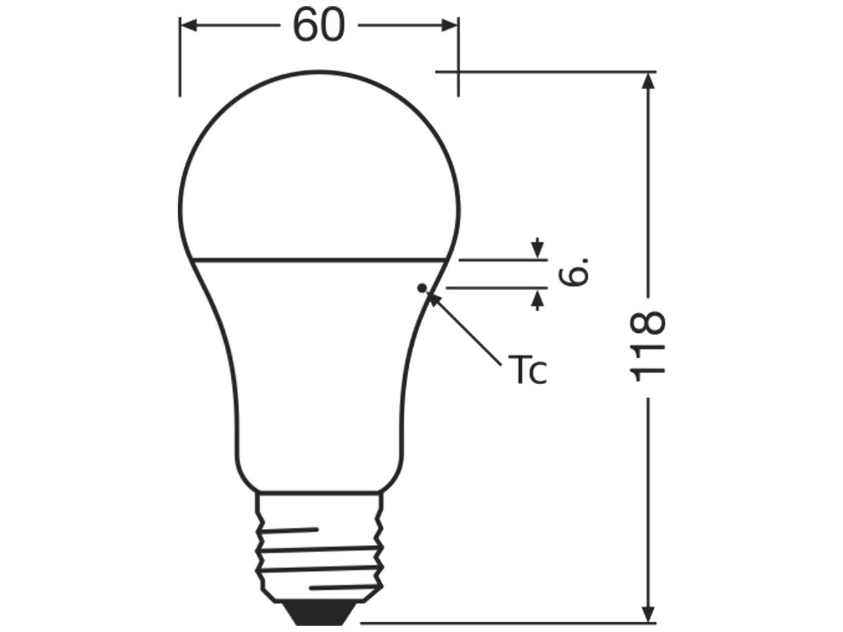 LED-Lampe LEDVANCE Classic A E27 10W 1055lm 840 Ø60×113mm Typ A mattiert