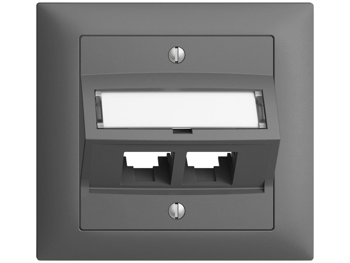 EB-Montageset S-One EDIZIOdue FKE für 2×RJ45 schräg, dunkelgrau