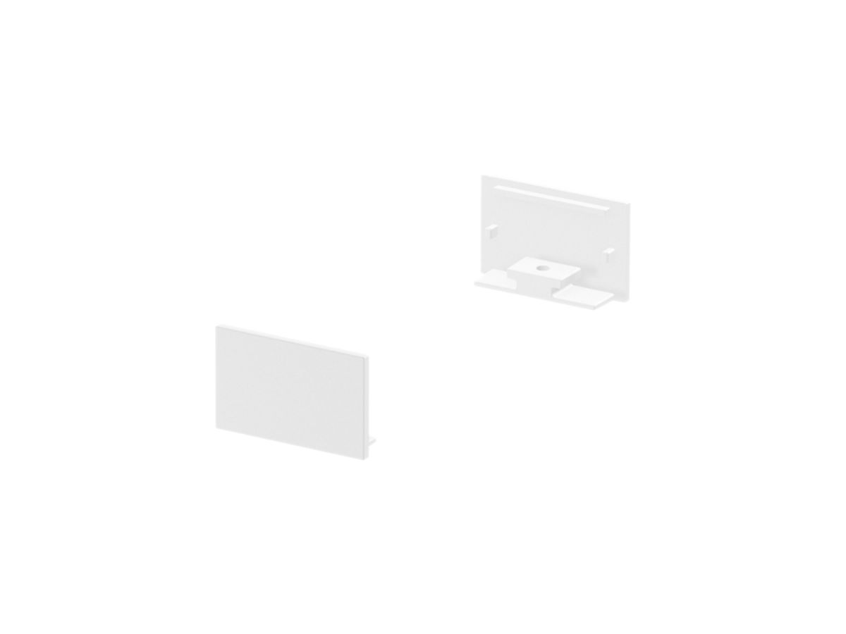 Endkappe für AP-Profil flach GRAZIA 20, 2 Stück flache Ausführung weiss