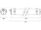 LED-Nassraumleuchte Sylvania START Tubular 35W 4200lm 840 IP66 Ø62×1190 weiss