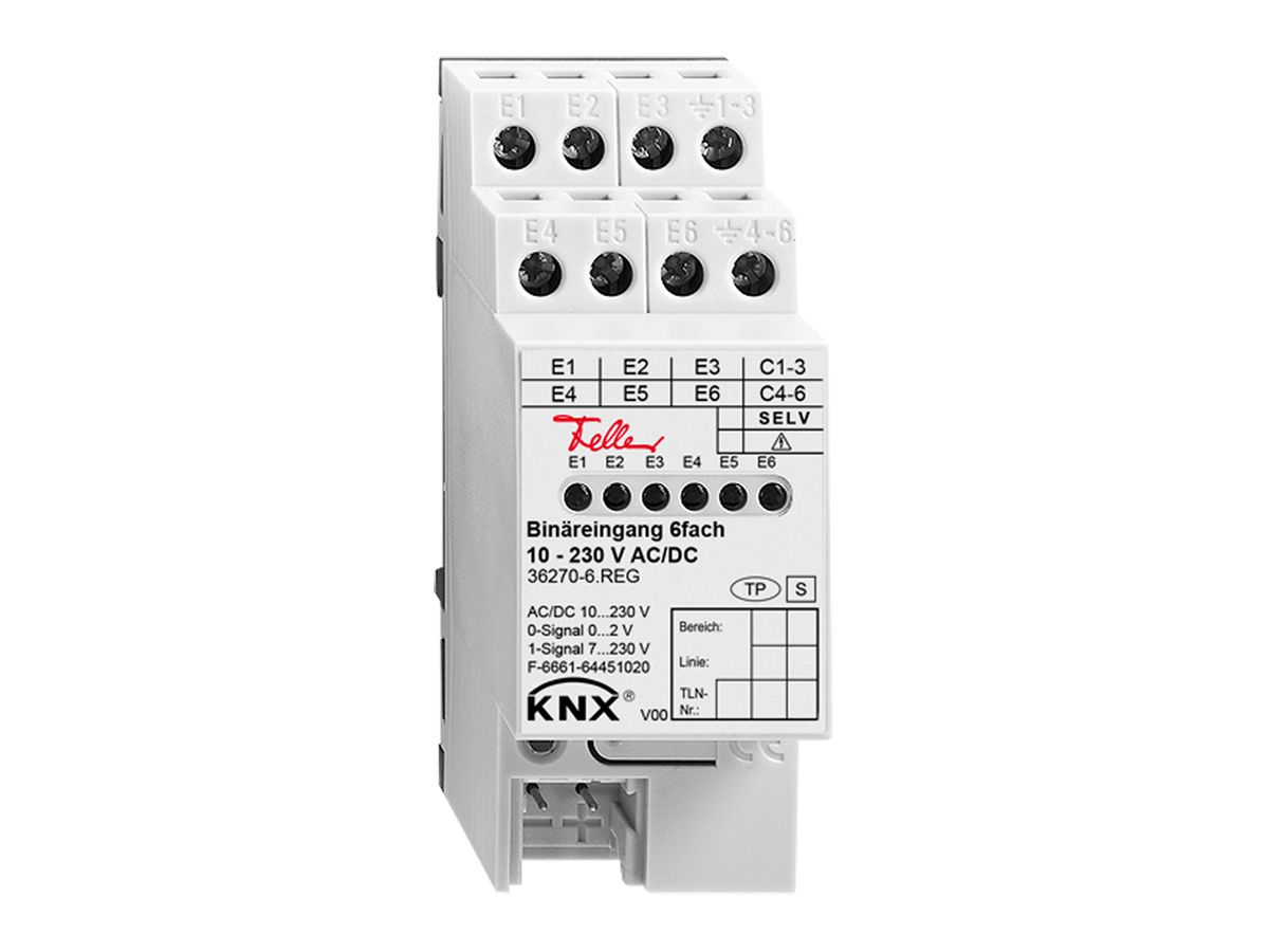 REG-Binäreingang Feller KNX 6-fach 10…230VAC/DC