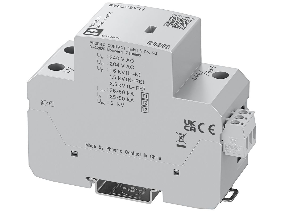 Blitzstrom- und Überspannungsableiterkombination PX FLT-MB-T1-264/25-1+1-UT-R