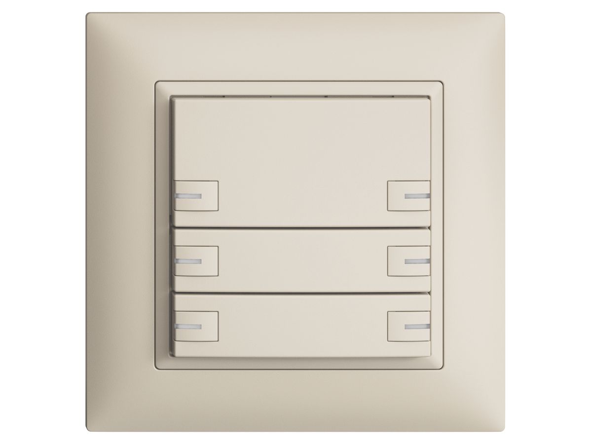 UP-KNX-Taster RGB EDUE FMI, 250mW, m.RGB-LED, 6×Taste, 1×Tastenbelegung, crema