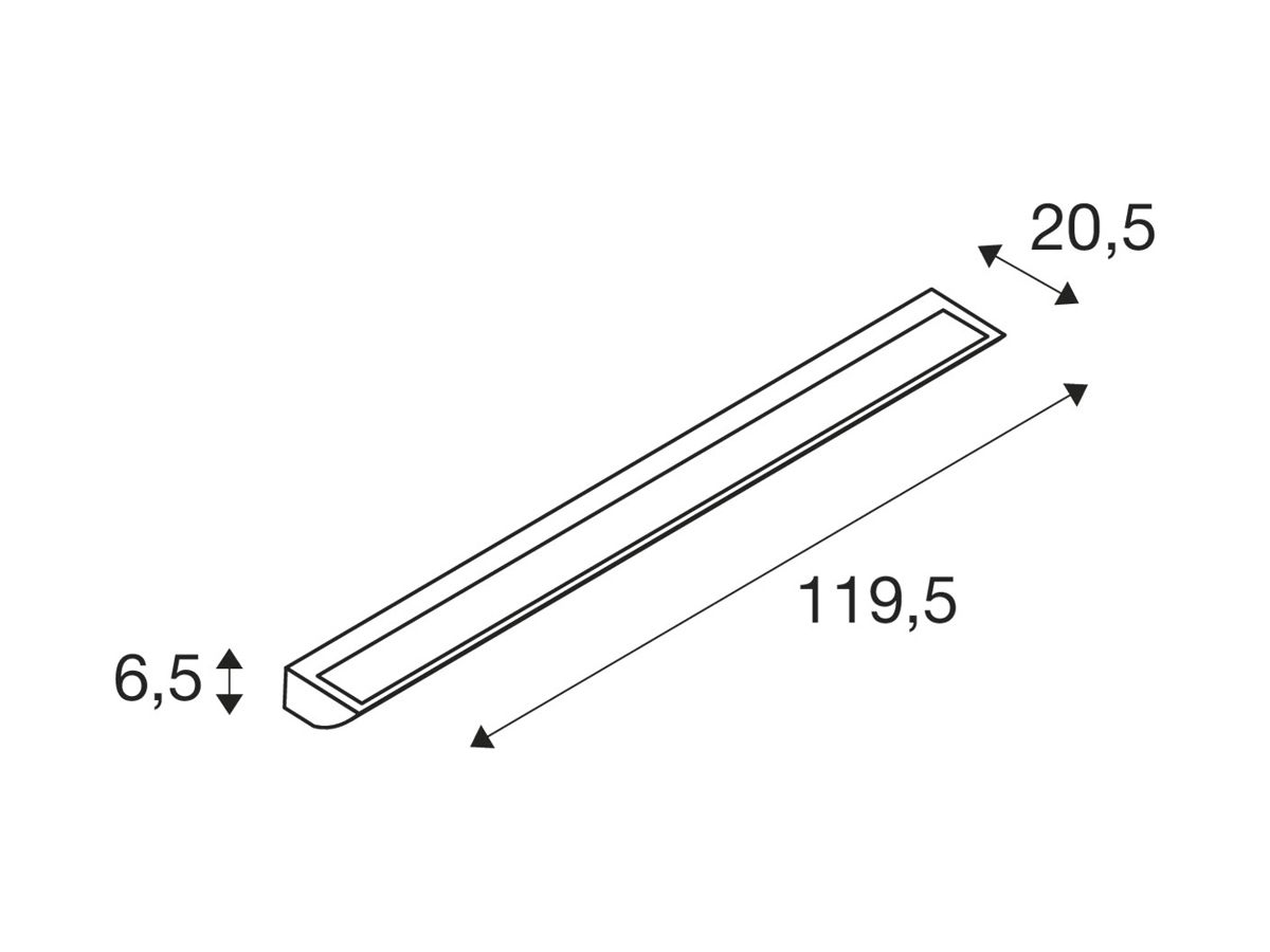 LED-Wandleuchte SLV VANO WING 49W 3140lm 3000K IP65 DALI 1195mm 120° grau