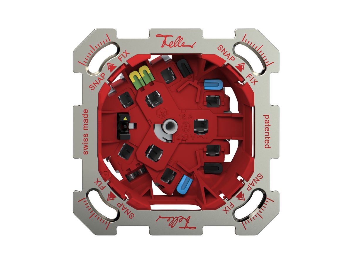 UP-Steckdose Feller SNAPFIX® 3×T23 mit LED gelb