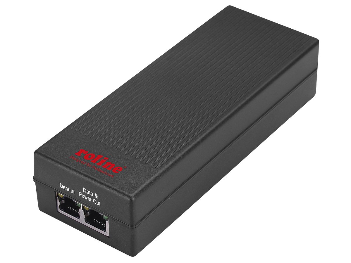 PoE Injektor ROLINE, 1×10/100/1000Mbit/s IN/OUT, max. 30W