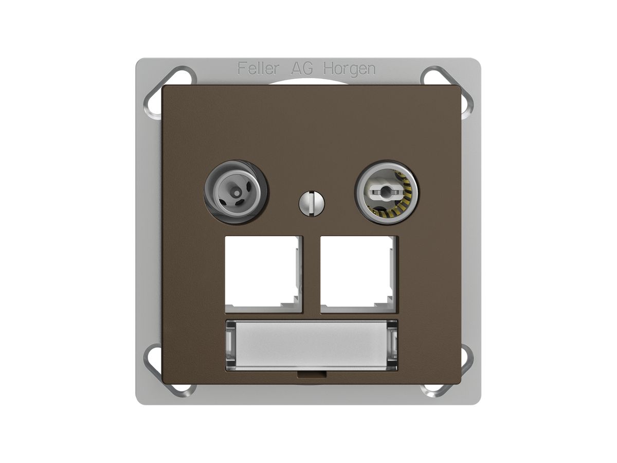 EB-Multimediadose EDIZIOdue FM.TE EASYNET 19dB, f.2×RJ45 S-One, coffee