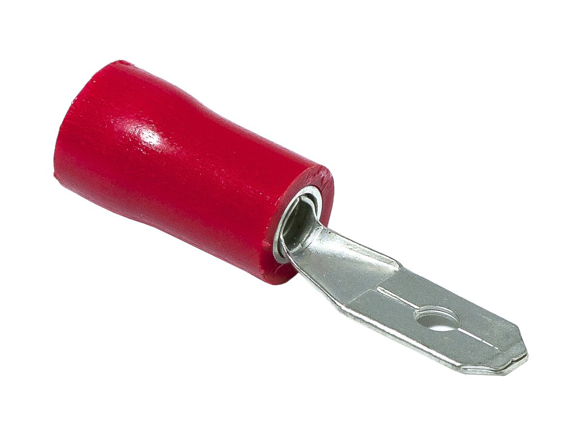 Flachstecker isoliert PVC rot Pidg.4.8×0.8