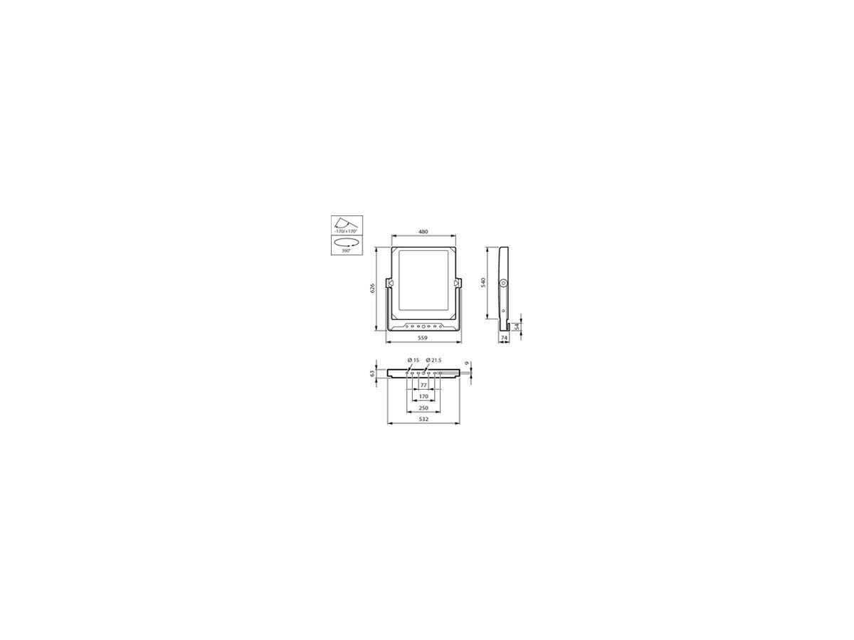 LED-Strahlerleuchte CoreLine tempo XL BVP140 LED480-4S 41K3/740 PSU S 295W