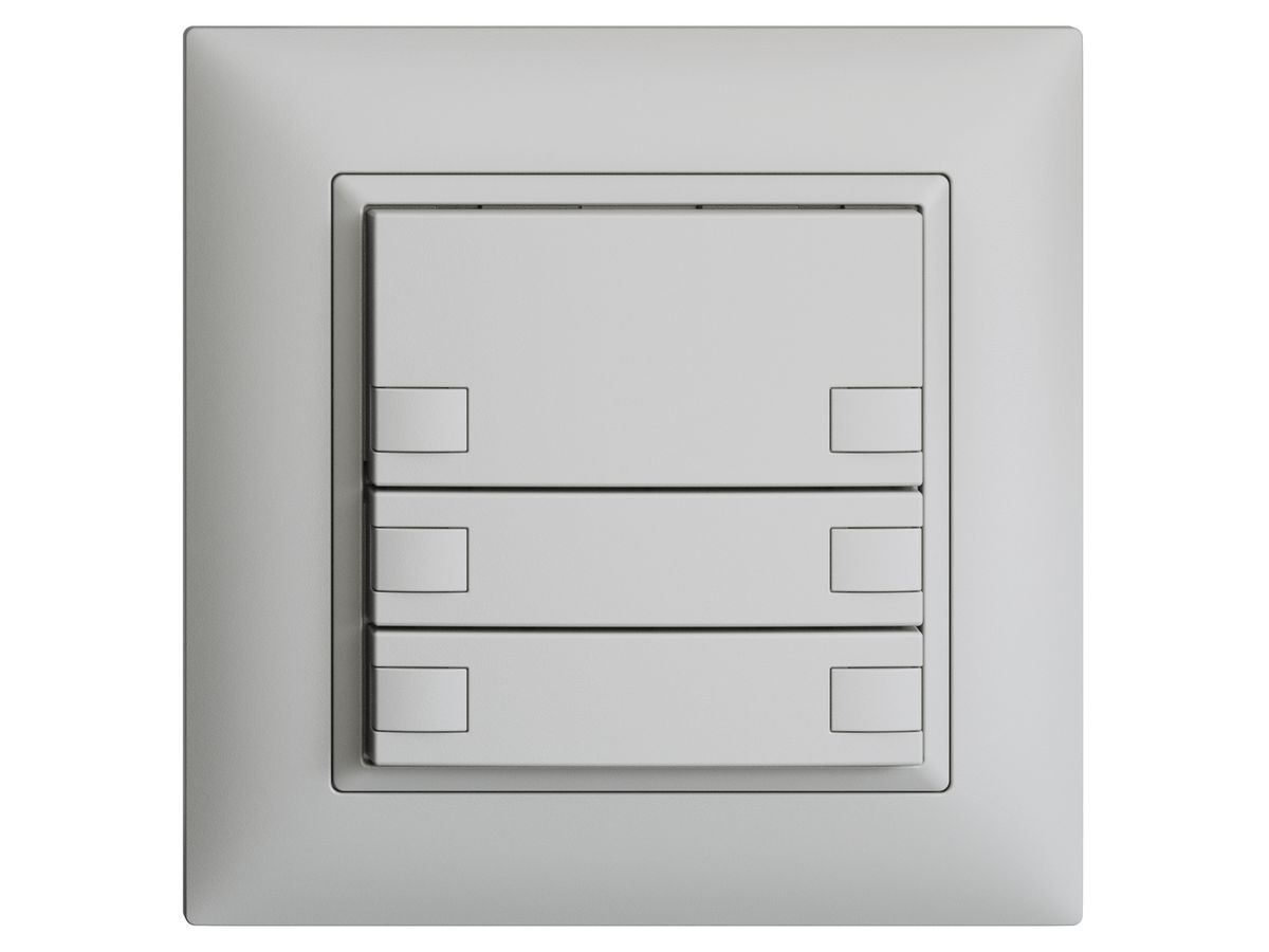 UP-KNX-Taster RGB EDUE FMI, 250mW, o.LED, 3×Taste, 2×Tastenb., hgu