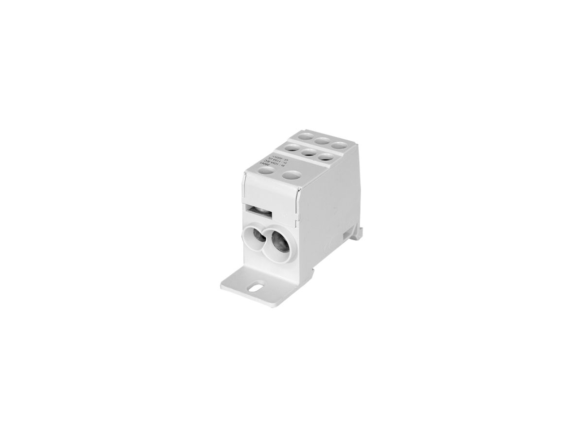 Verteilerblock PDB 1L 125/100A AL 27×74×47mm 1×35/1×16+6×16mm² grau