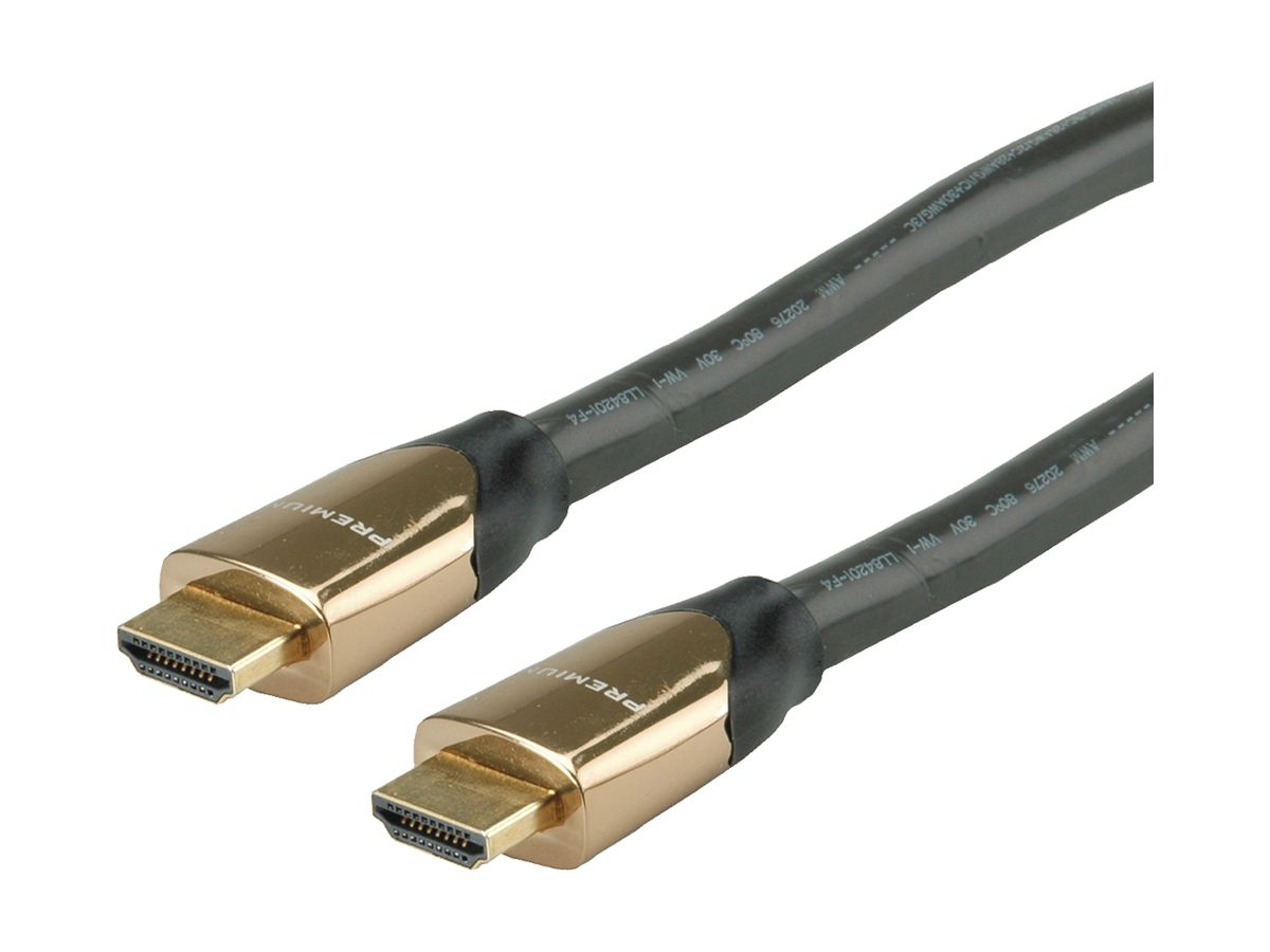 HDMI-Kabel ROLINE Premium 4K@60Hz (HDMI 2.0) HDR 3D Ethernet schwarz 9m