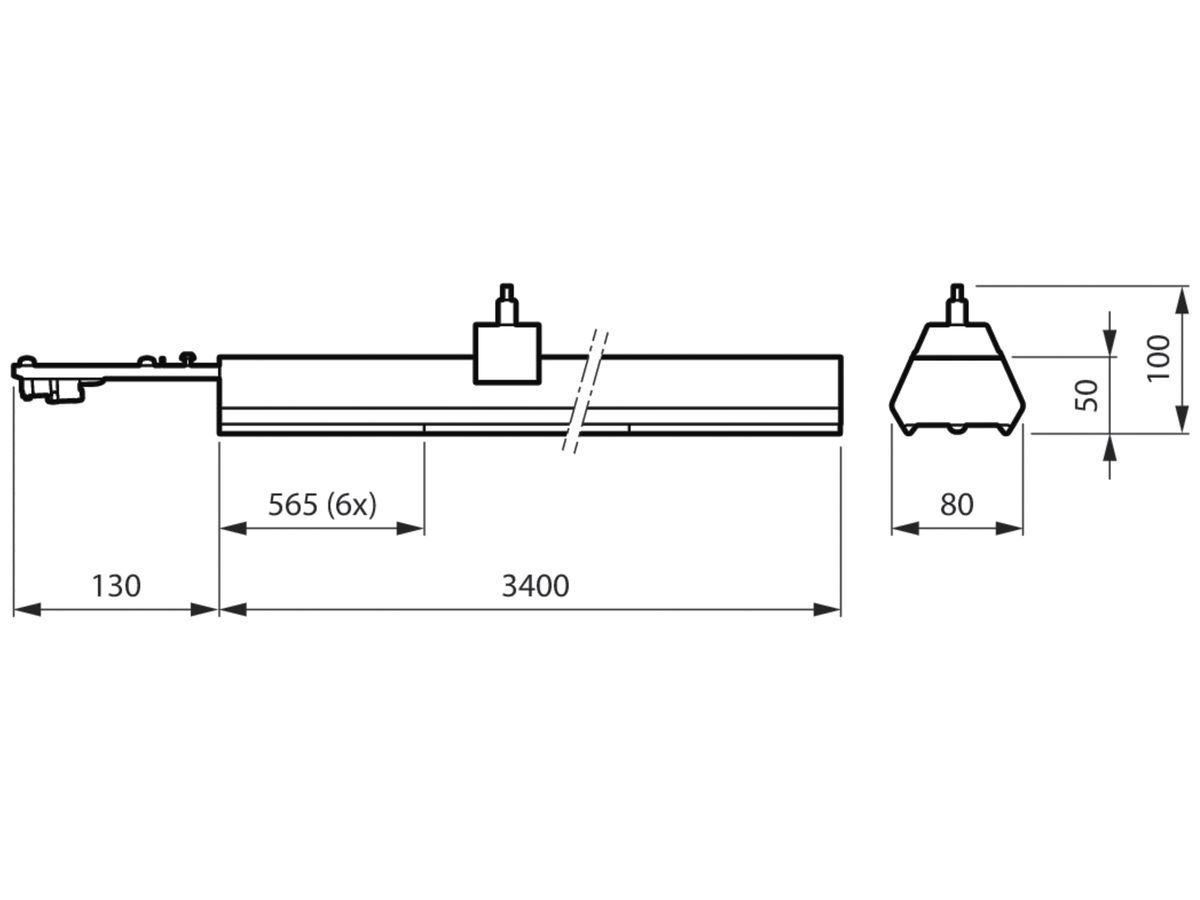 LED-Leuchteinsatz Philips Coreline Trunking NB 50W 8000lm 4000K 3400mm