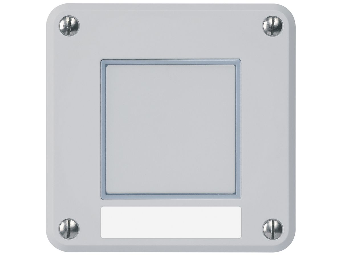 Oberteil zu Sonnerie-Drucktaster Hager robusto IP55 mit Bezeichnungsschild grau