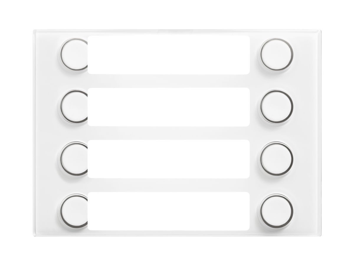 Frontplatte für Ruftastenmodul Urmet Alpha, 8×Taste (4×2), IP55, weiss