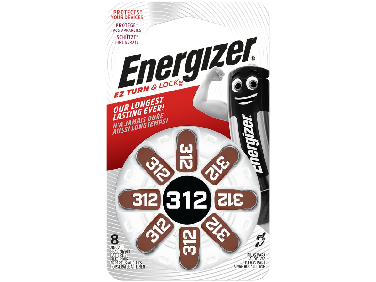 Knopfzelle Zink/Luft Energizer V312, Blister à 8 Stück