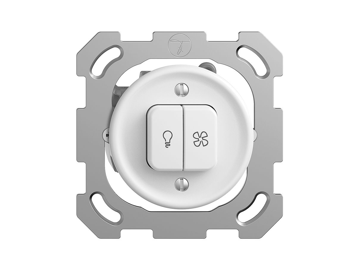 UP-Schalter für Licht+Ventilat. STANDARDdue weiss, KS, LED gelb