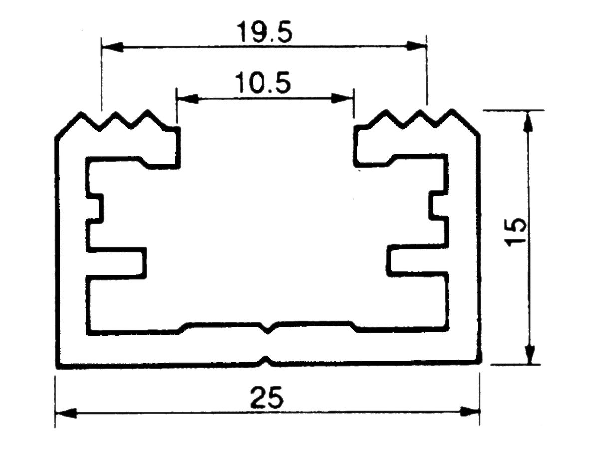 Befestigungsschiene Almatec 25×15mm L=3m gezahnt