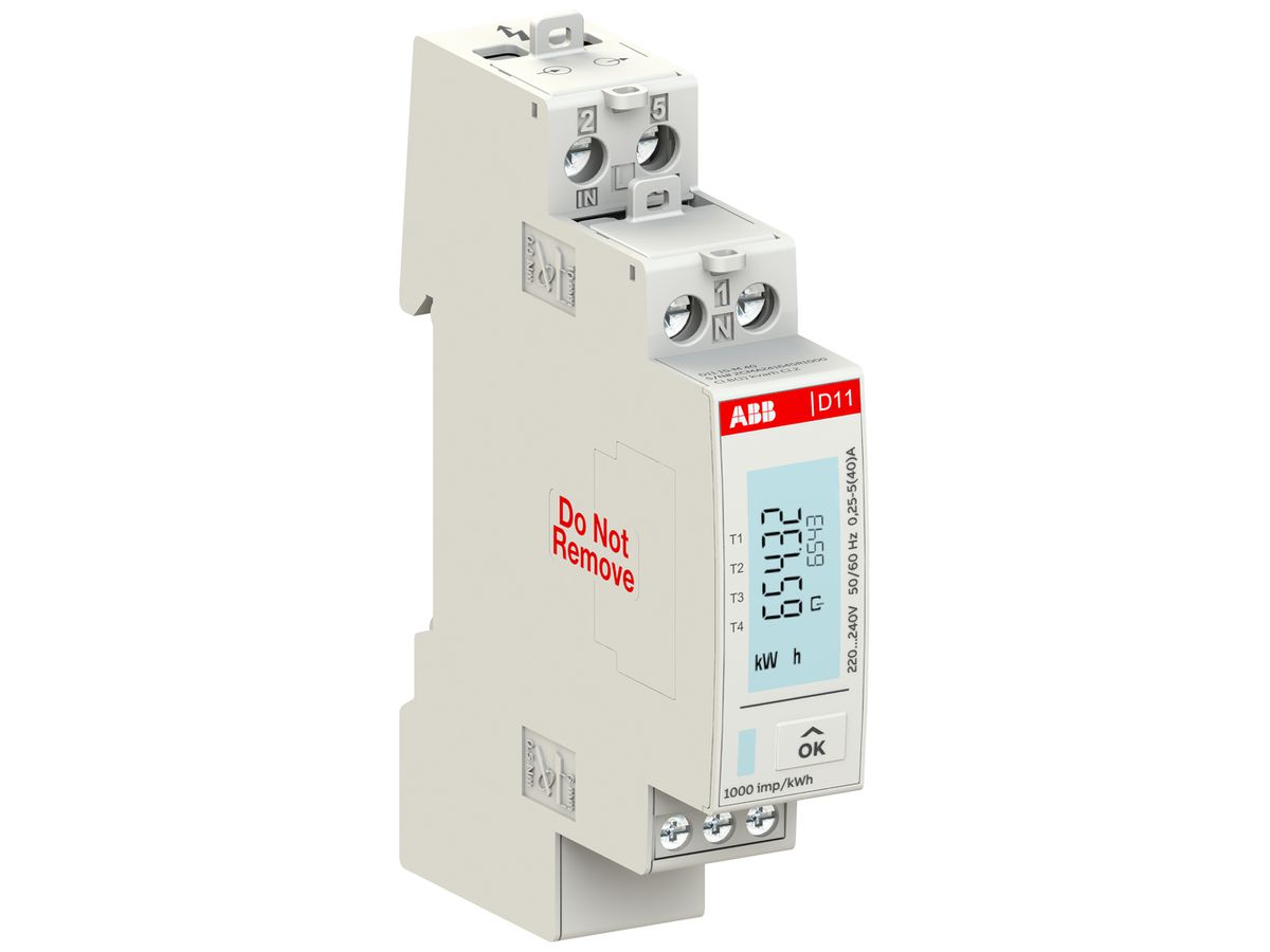 REG-Energiezähler ABB D11 15-M 40 1L 40A Zweitarif S0 1TE MID