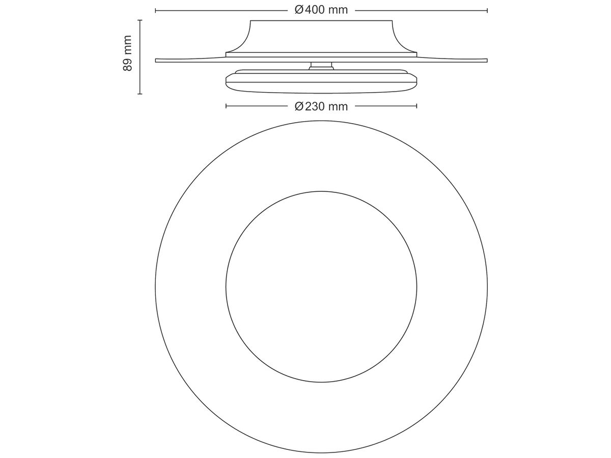 LED-Deckenleuchte Philips Garnet 30W 3100lm 2700K Ø400mm weiss